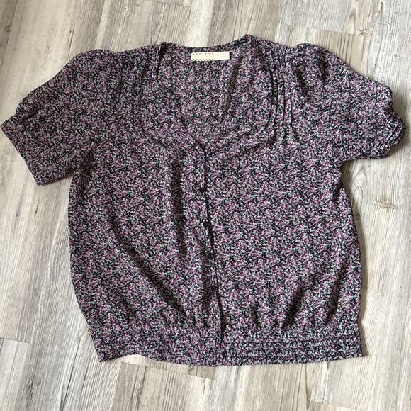 Urban Outfitters Pins And Needles Button Up Floral Sheer Top Size Small - Picture 4 of 8